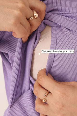Mario Rib Zipless Feeding Dress - Purple