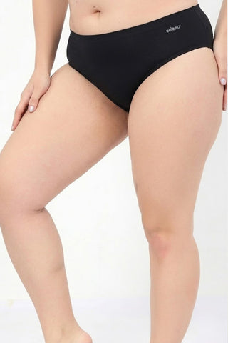 Cotton Bonded Mid-Rise Hipster - Black