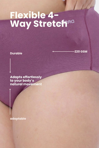 The Invisible Panty Pack Of 3 (Cotton | High Rise | Black, Dark Grey & Mauve)