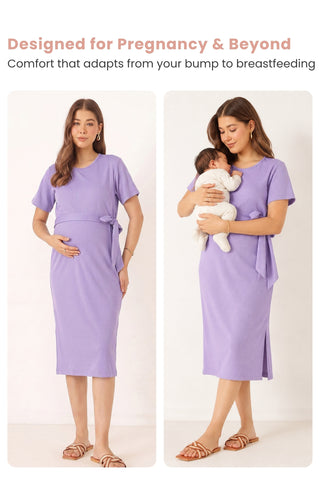Mario Rib Zipless Feeding Dress - Purple