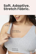 Natural Shape Fine Rib Bra - Grey Melange
