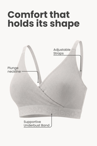 Zena Fine-Rib Bra Pack of 2 - (Lavender & Grey Melange)