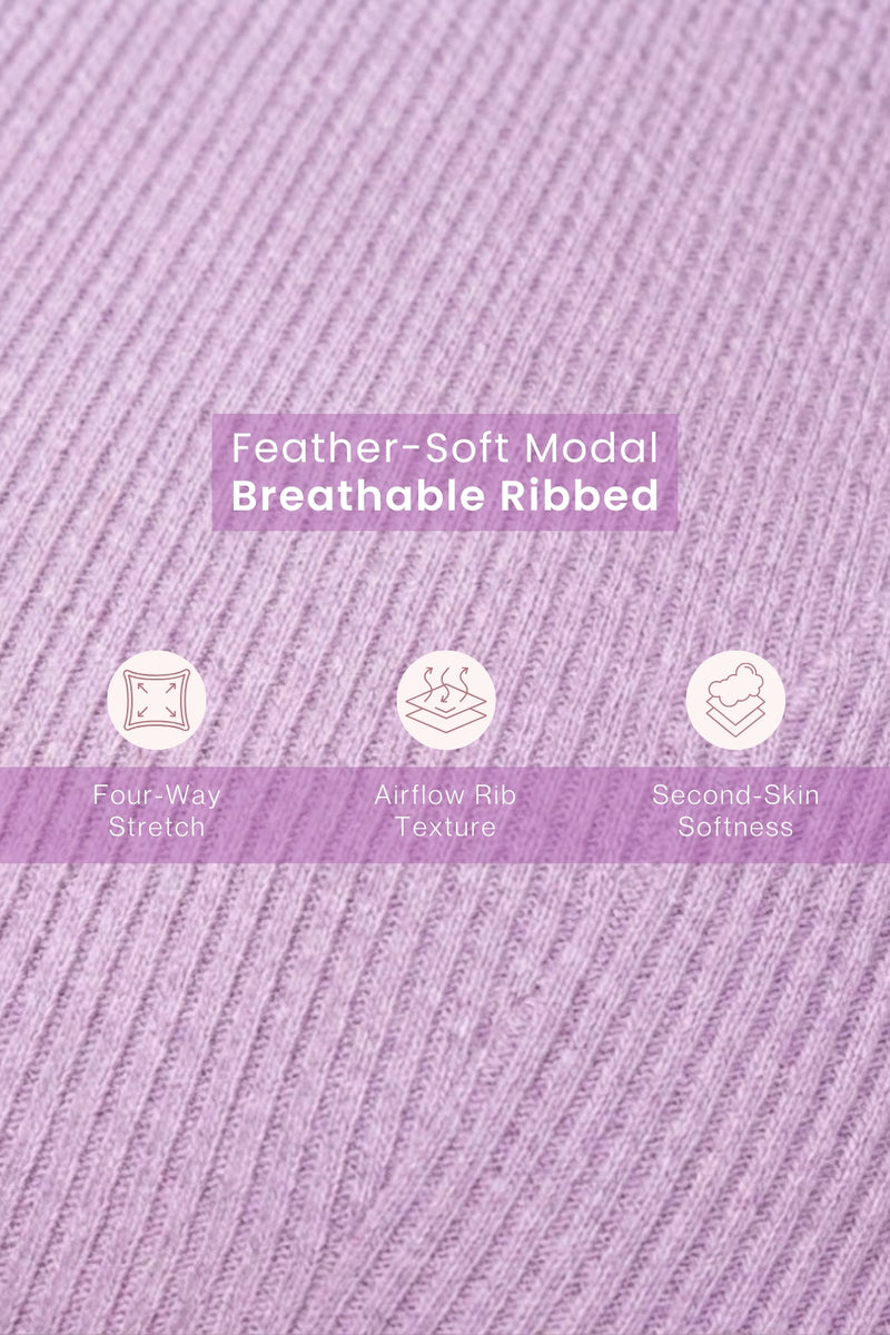 Sera Fine-Rib Bra - Lavender