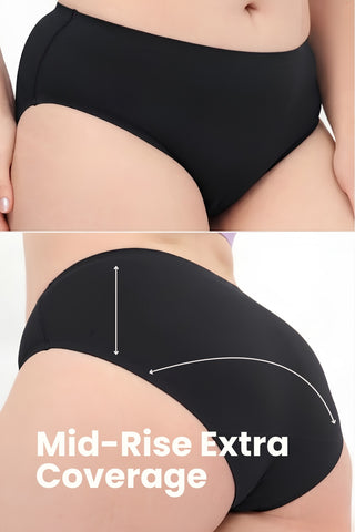 The Invisible Panty Pack Of 4 (Modal | Mid Rise | Black, Army Green, Mauve & Matcha)