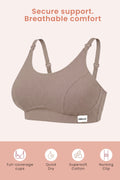 Riva Fine-Rib Cotton Feeding Bra - Dark Skin