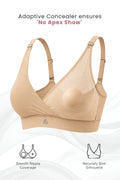 247 Extra Support Cotton Feeding Bra with Adjuster - Melange Beige