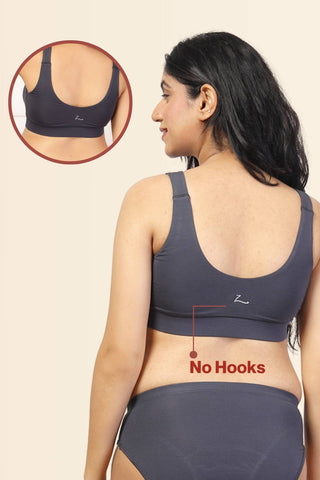 Grey Maternity Bra: Soft, breathable modal fabric moves with the body.