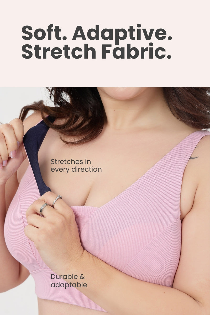 Natural Shape Fine Rib Bra - Pink