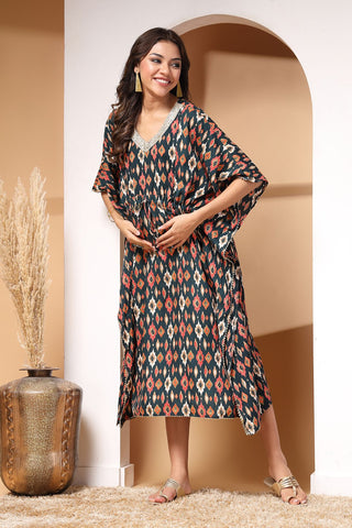 Timeless Ikat Maternity Kaftan Dress