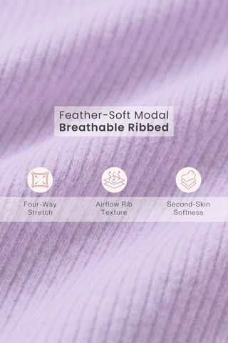 Zena Fine-Rib Bra - Lavender