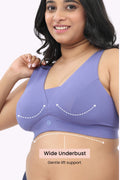 Fixed Padded Modal Maternity Bra with Support - Royal Blue