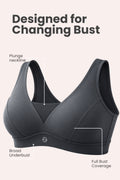Fixed Padded Modal Maternity Bra with Support - Steel Grey
