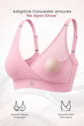 247 Extra Support Cotton Feeding Bra with Adjuster - Melange Pink