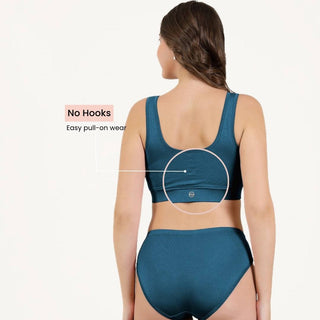 Ruched Modal Front-Open Bra - Brown