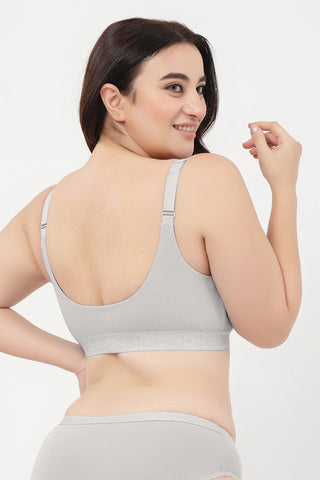 Zena Fine-Rib Bra - Grey Melange