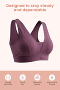 SecureFit Cotton Fixed-Pad Bra - Purple