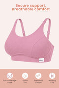 Riva Fine-Rib Cotton Feeding Bra - Rose Gold