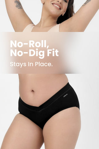 Modal C-Section Panties for Mothers (Pack of 4) (Black, Mauve, Navy & Matcha)