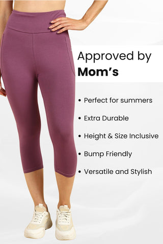 High Waist Rosewood Mom Capri