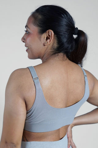 247 Extra Support Cotton Feeding Bra with Adjuster - Light Grey