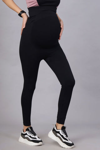 Seamless Adaptable Bump Support Black Legging (Pregnancy)