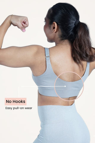 247 Extra Support Cotton Feeding Bra with Adjuster - Light Grey