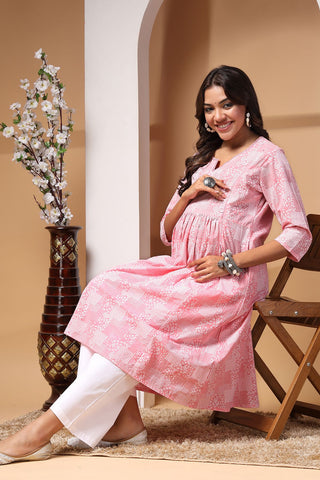 Summer Bliss Flair Maternity Feeding Kurti