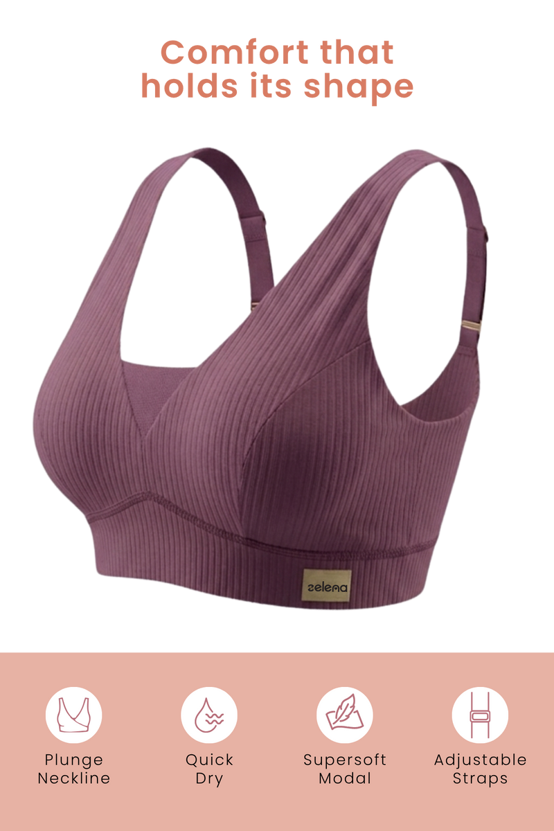 Sera Broad-Rib Bra - Purple