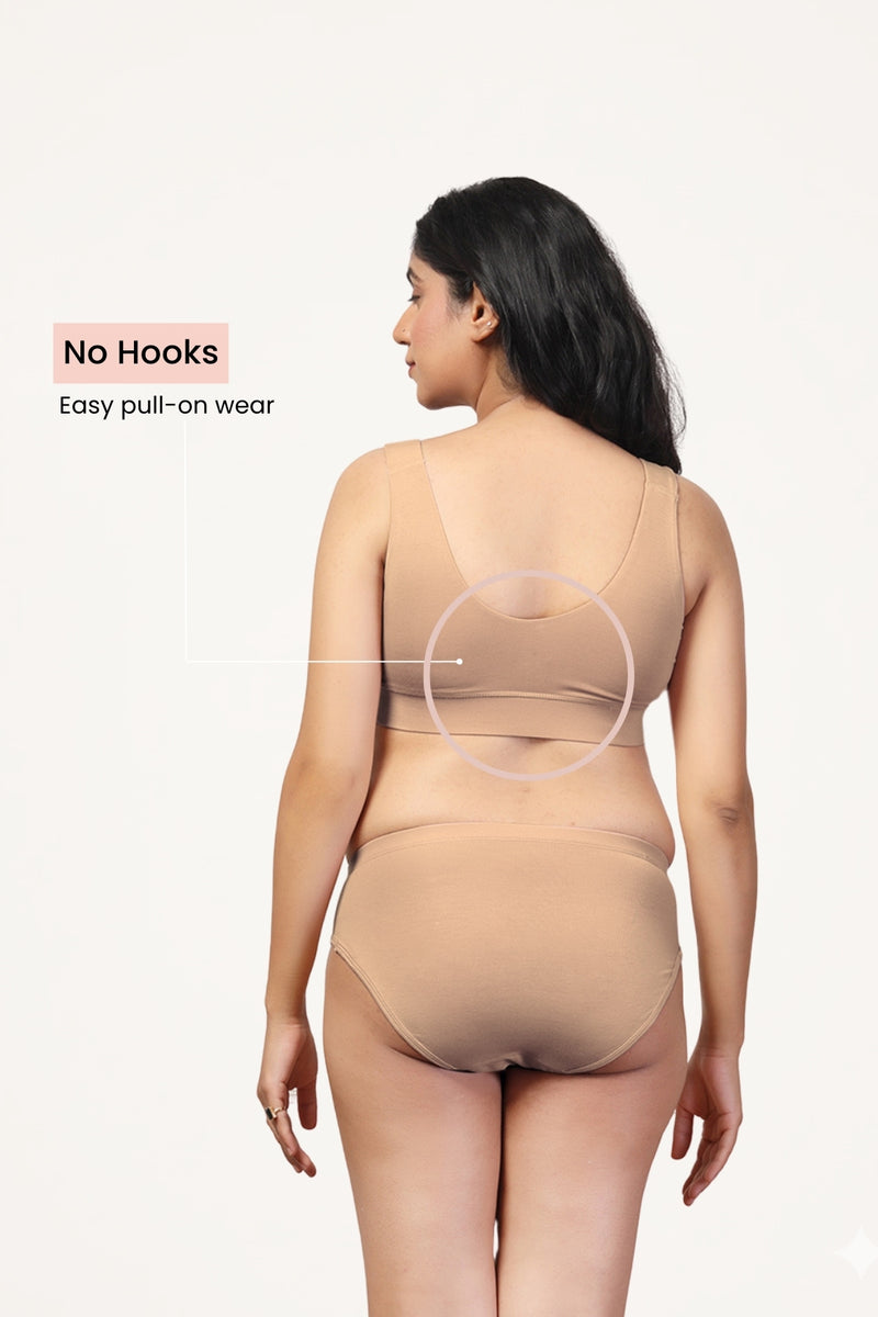 247 (Upgraded) Dark Skin Modal Padded Maternity Feeding Bra