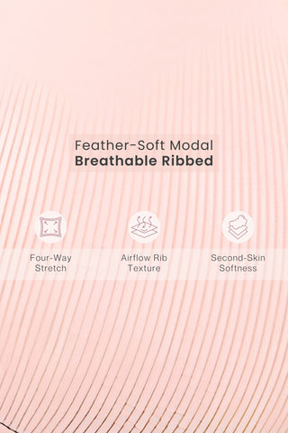 Zena Fine-Rib Bra - Rose Gold