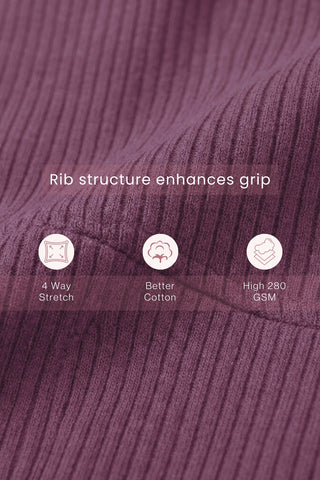 Sera Fine Rib Mid Rise Hipster - Purple