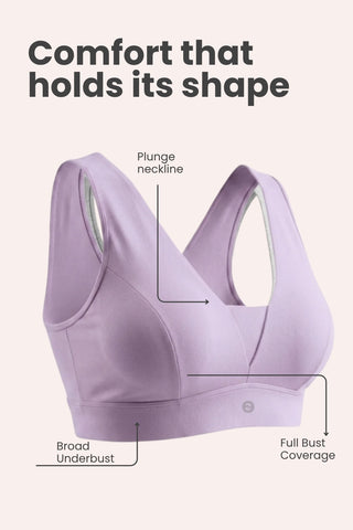 Natural Shape Cotton Bra Pack of 3 - (Purple, Lavender & Dark Skin)
