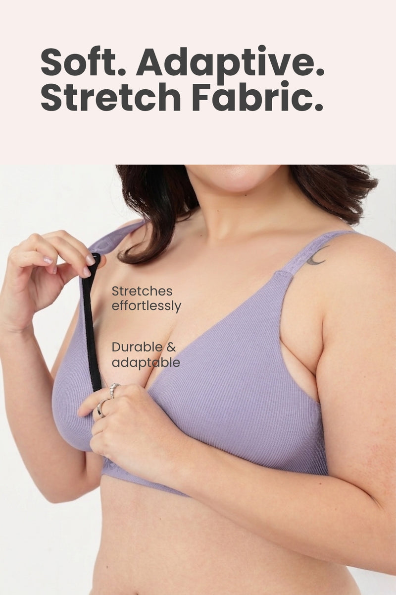 Zena Fine-Rib Bra - Lavender
