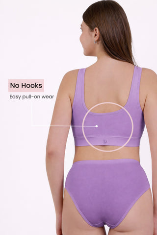 Ruched Modal Front-Open Bra - Lilac