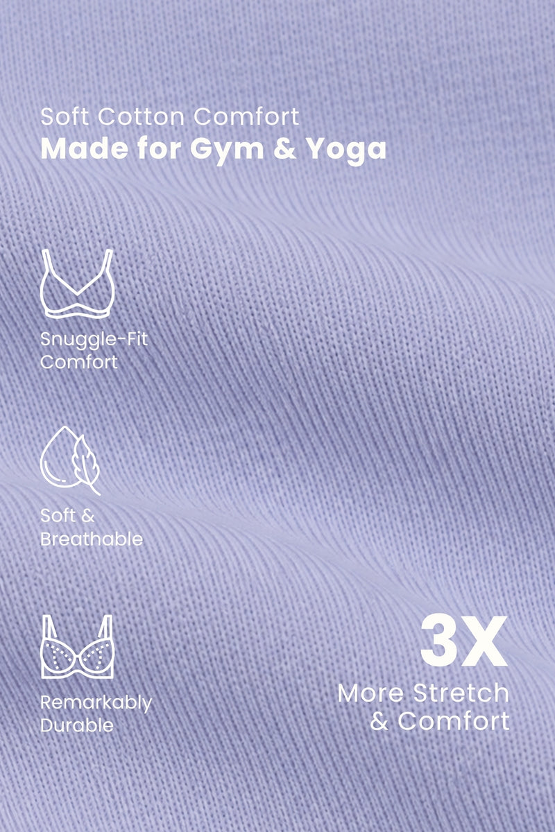 Sculpt & Lift Cotton Sports Bra - M-Blue