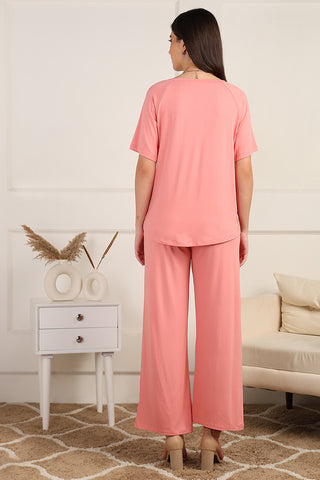 Peach Maternity Pajama Set