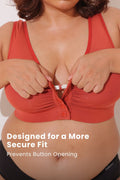 Ruched Modal Front-Open Bra with G-Hook - Rust