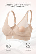 247 Extra Support Cotton Feeding Bra with Adjuster - Melange Beige