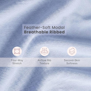 Zena Fine-Rib Bra - Soft Blue