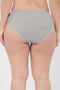 Sera Fine Rib Mid Rise Hipster - Grey Melange