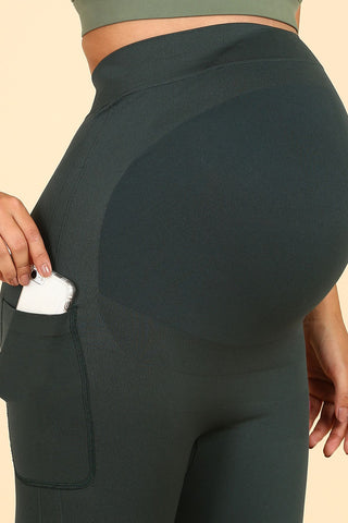 Seamless Adaptable Bump Support Legging Green (Pregnancy)