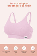 Riva Fine-Rib Cotton Feeding Bra - Baby Pink