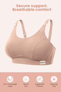 Riva Fine-Rib Cotton Feeding Bra - Skin