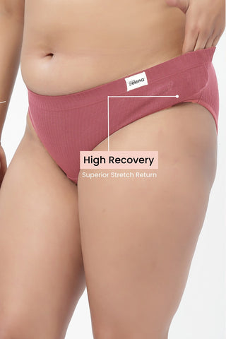 Sera Broad Rib Mid Rise Hipster - Blush