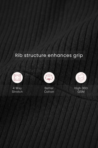 Sera Broad Rib Mid Rise Hipster - Black