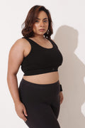 Sculpt & Lift Cotton Sports Bra - Black