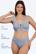 M-Blue Maternity Bra; modal fabric offers superior moisture wicking compared to cotton.