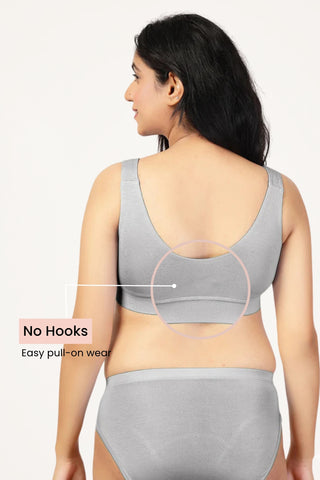 247 Silver Grey Modal Padded Maternity Feeding Bra