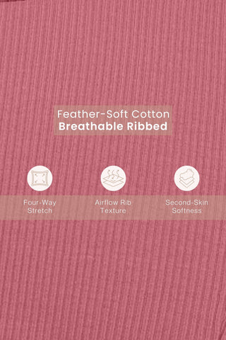 Riva Fine Rib Bra & Mid Rise Panty Set - Blush