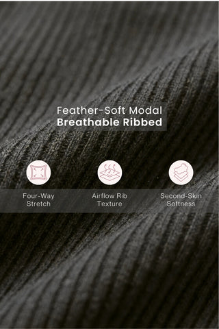 Sera Fine-Rib Bra - Grey Melange